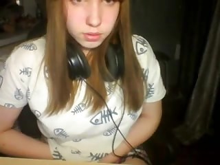 Shy hot Teen fingering pussy on webcam